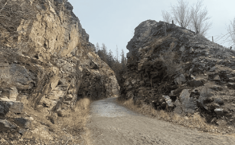 KVR Rock Cut in Myra Canyon